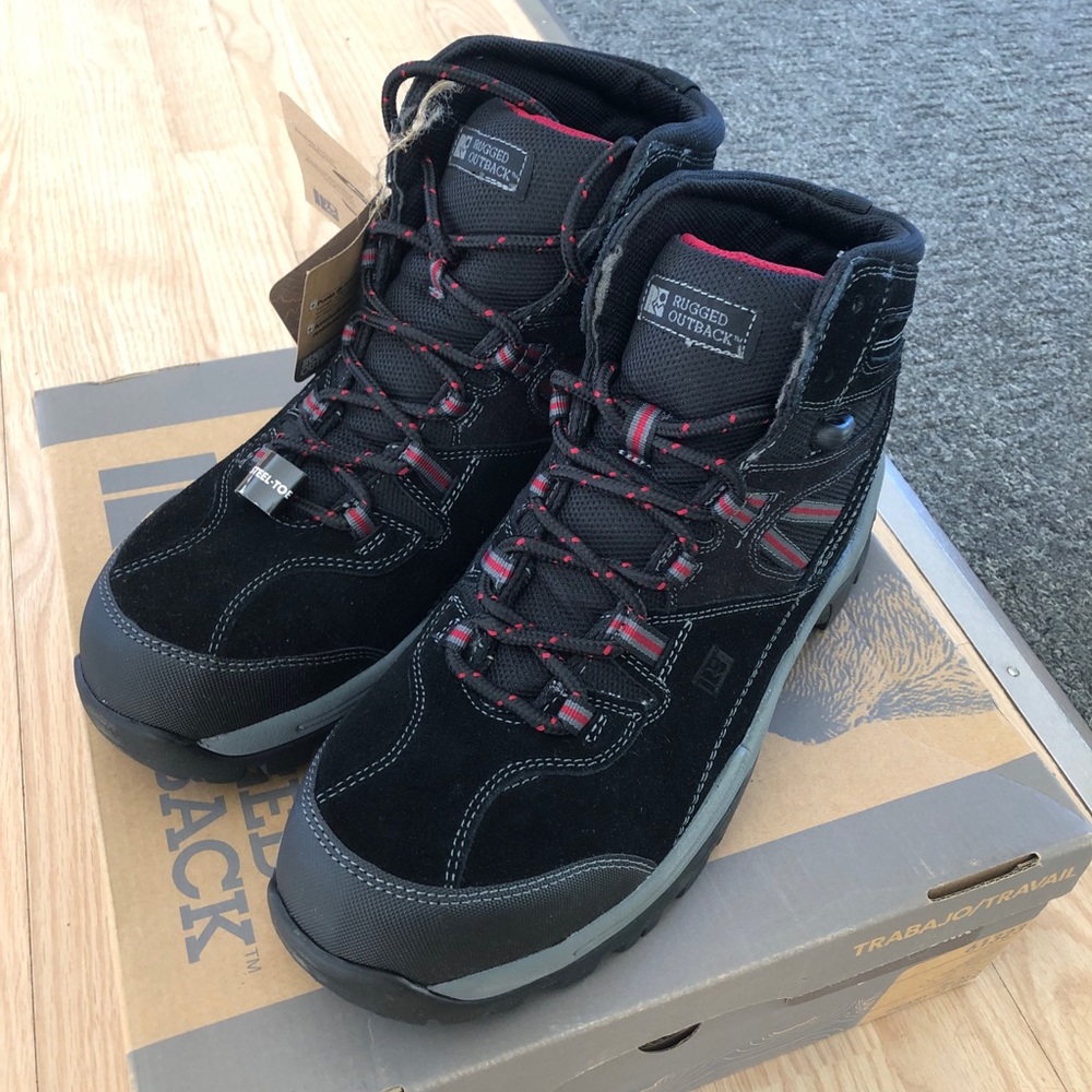 Rugged Outback Steel toe Work boot Sz 10 NWT